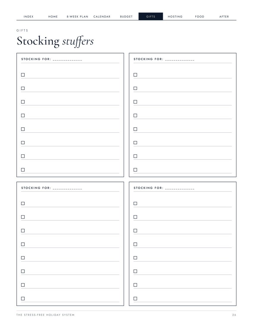 Stocking stuffers page